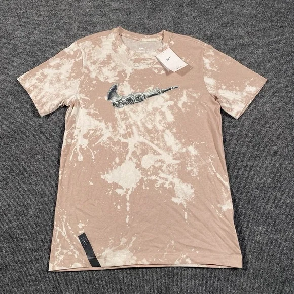 Nike Dri Fit Running Division Skeleton Finger Miler Shirt Tie Dye Mens Small - Picture 2 of 9